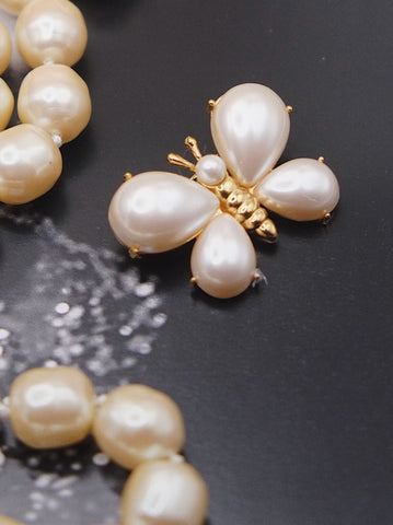 Christian Dior GROSSE 1970s Vintage Lucky Clover Flower Pendant Elegant  Necklace